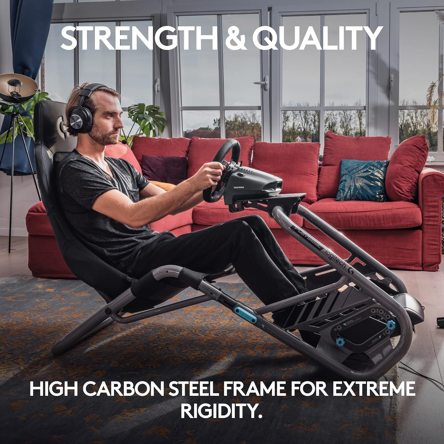 Playseat Trophy - Logitech G Edition Sim Racing Cockpit | Fully Adjustable | Supports All Direct Drive Steering Wheels | Lightweight & Robust | Absolute Comfort | Actifit image number 1