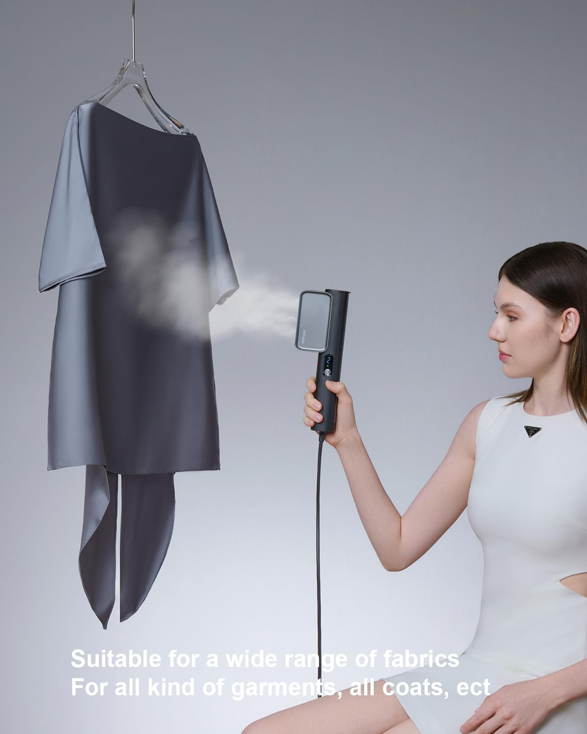 G7 Travel Clothes Steamer, Dual Voltage 100-240V Iron Steamers Professional Portable Steamer, Only 1Lbs Fashion Light Mini Handheld Garment Steamer for Global Travel and Home image number 1