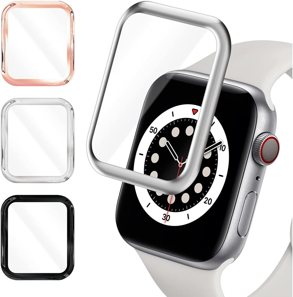 Sizkawil Glass Film for Apple Watch SE2 SE 4 5 6 40Mm Tempered Glass Full Protective Film LCD Screen Protector Silver 1 Piece image number 2