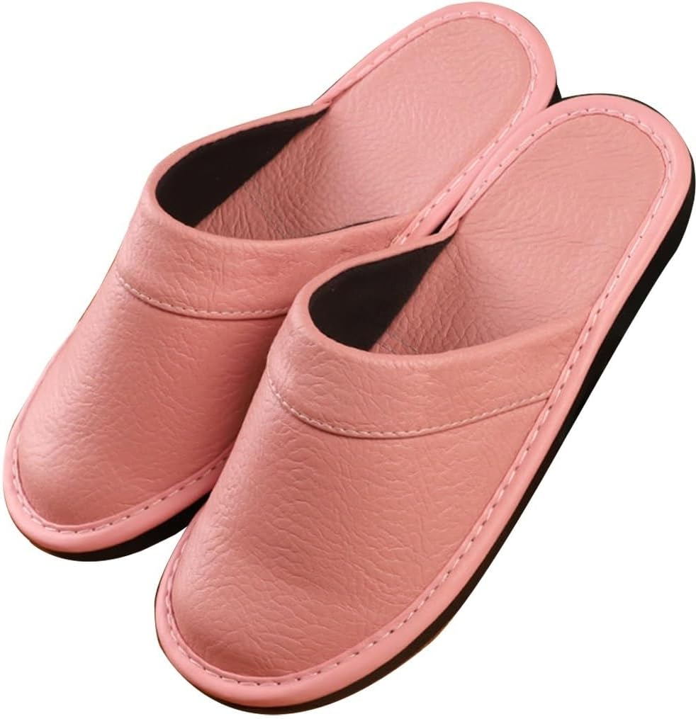 Leather Slippers for Men Indoor Outdoor，Pantoufles Mules En Cuir Pour Homme，Couple'S Home Indoor Breathable Non-Slip Slippers image number 7