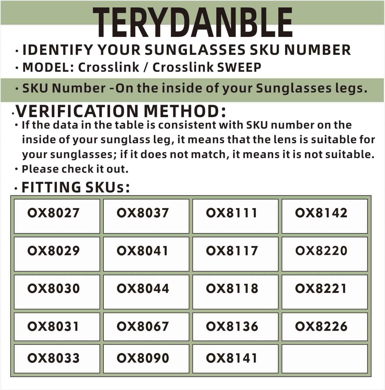 TERYDANBLE Replacement 2 Glasses Legs for Oakley Crosslink