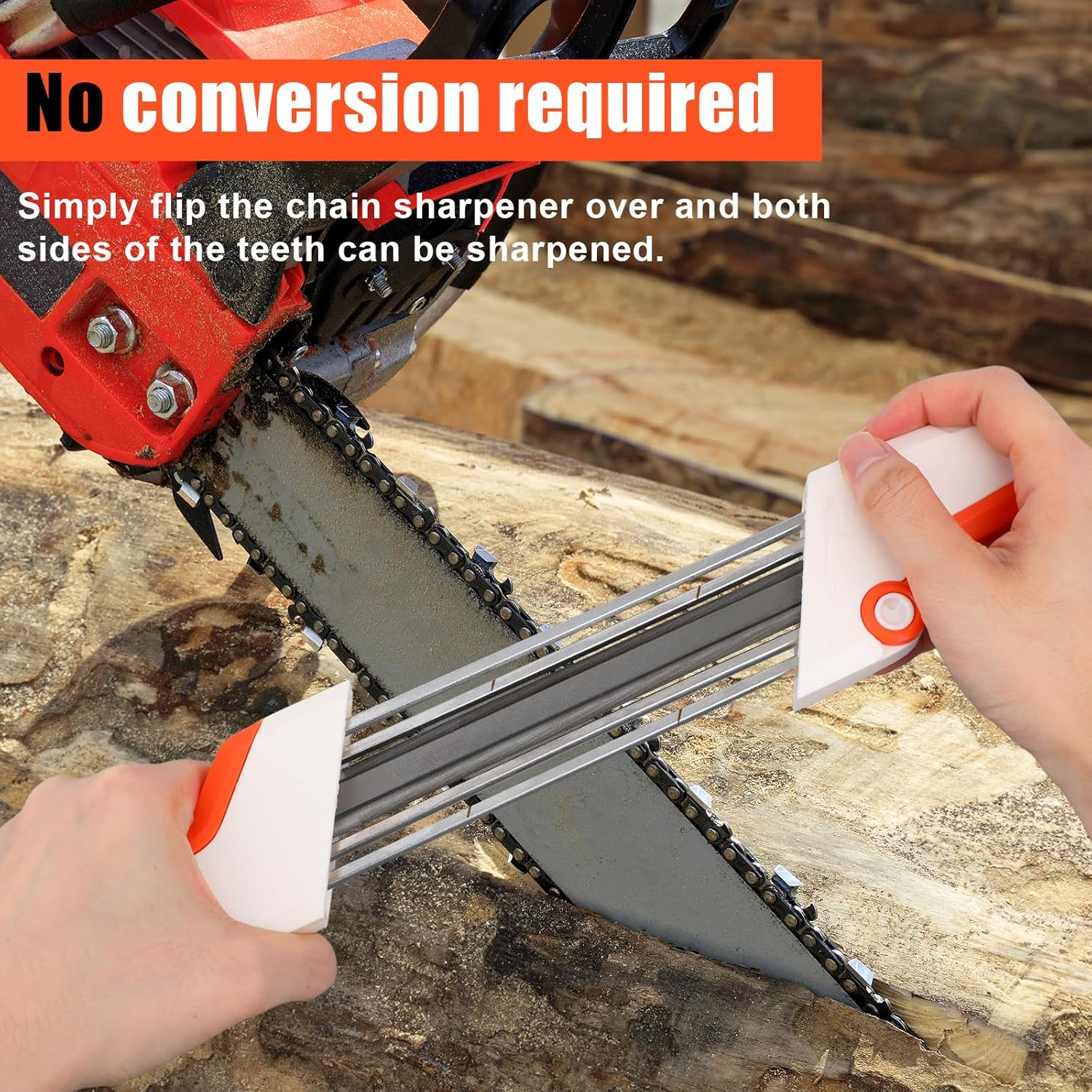 2 in 1 Chainsaw Chain Sharpener for Stihl .325 LP Chain Saw, Easy File Chainsaw Sharpening Tool (3/16" File) image number 4