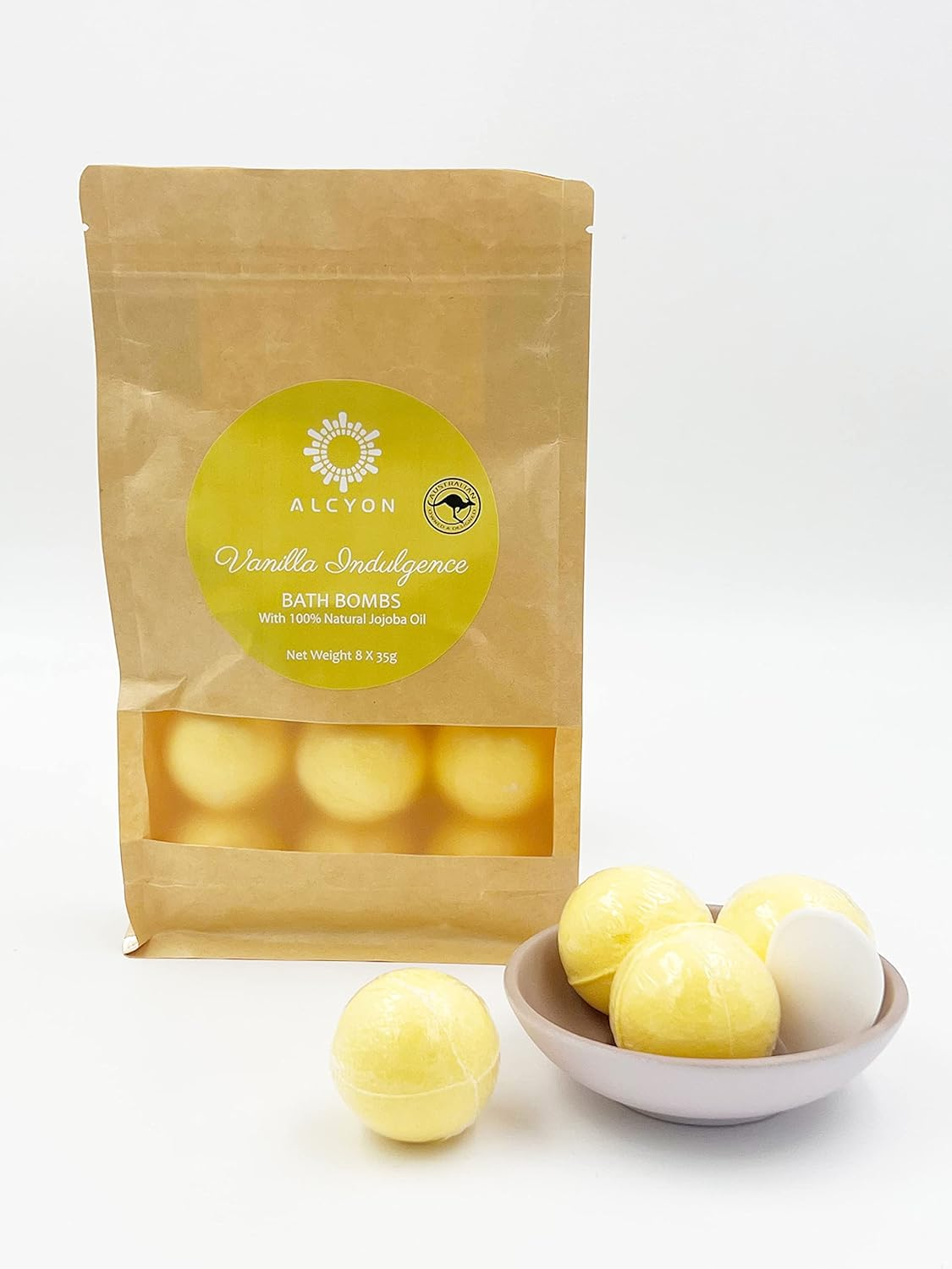 Alcyon Bath Bomb Melts - Relax & Unwind with 8 Essential 100% Jojoba Oils - Aromatherapy Scented Bath Bomb Melts for a Spa-Like Experience - Ideal Choice for Women & All Occasions (Color Vanilla) image number 5