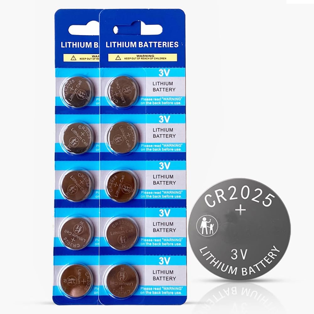 CR2025 Lithium Battery 3 Volt Lithium Coin Cell 2025 Batteries 10 Pack in Original Packaging for Watch, Car Key, Calculator, Electronic Scale image number 2