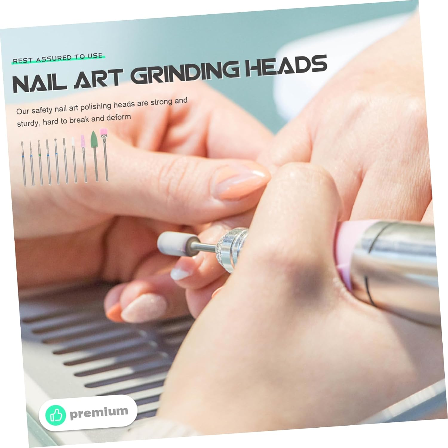 AUTSUPPL 10Pcs Nail Art Drill Bits Manicure Sanding for Effortless Nail Art Lightweight Easy to Store Professional Manicure Accessories for Safe Use image number 5