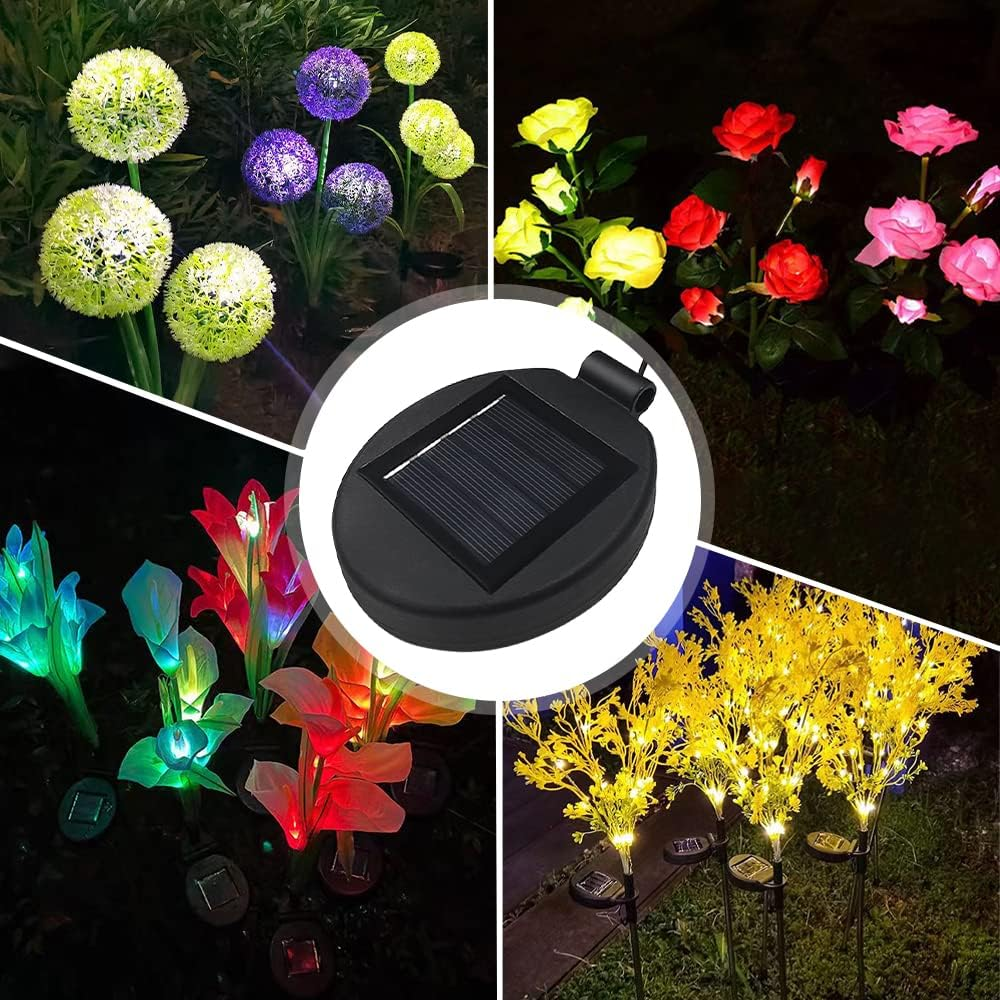 Solar Lantern Top LED Panel Lantern Lid Lights Replacement Part for Outdoor Flower DIY Solar Flower Lights Garden Patio Decor (4PCS) image number 1