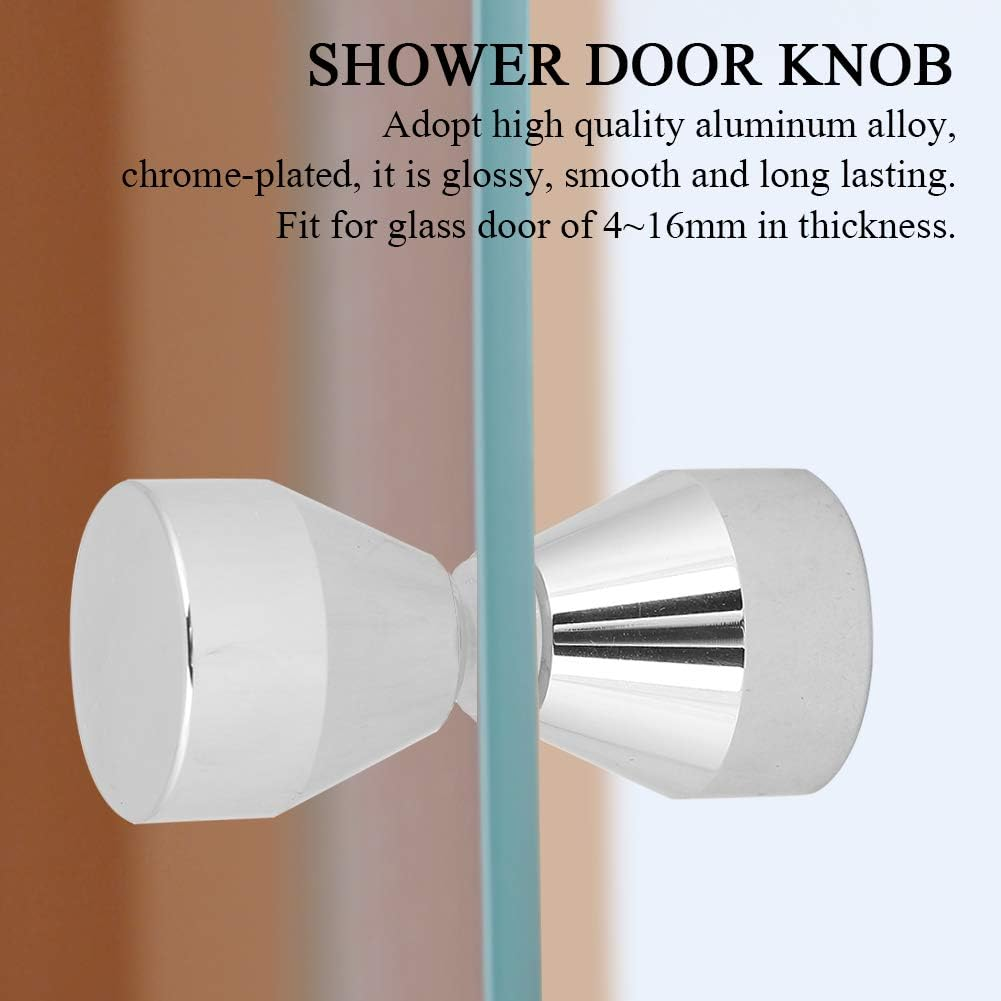 Alvinlite Shower Door Knob Home Hotel Bathroom Back to Back Groove Chrome Plated Handle Pull Door Opener(Style#1) - Style1 image number 5