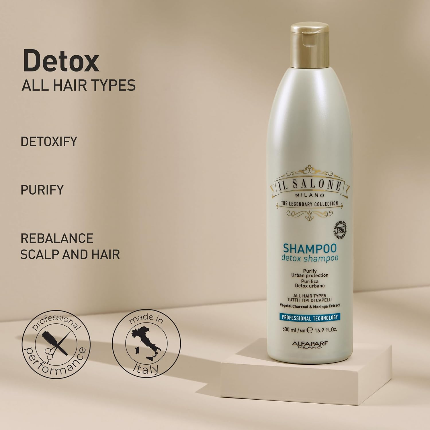 Il Salone Milano Detox Shampoo for All Hair Types 500Ml image number 3