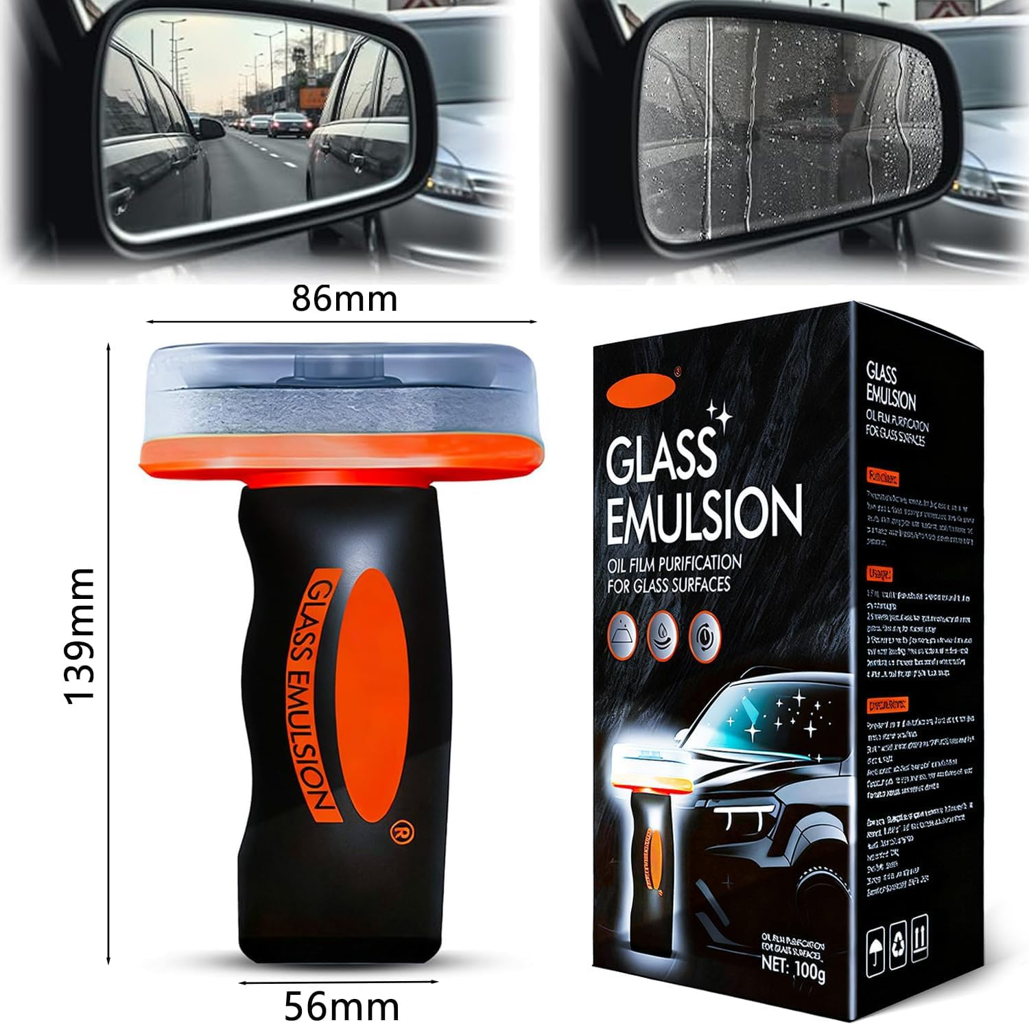 Car Glass Oil Film Cleaner Brush，Windshield & Mirror Tool, Removes Film & Smudges, Boosts Clarity for Safe Drive image number 5
