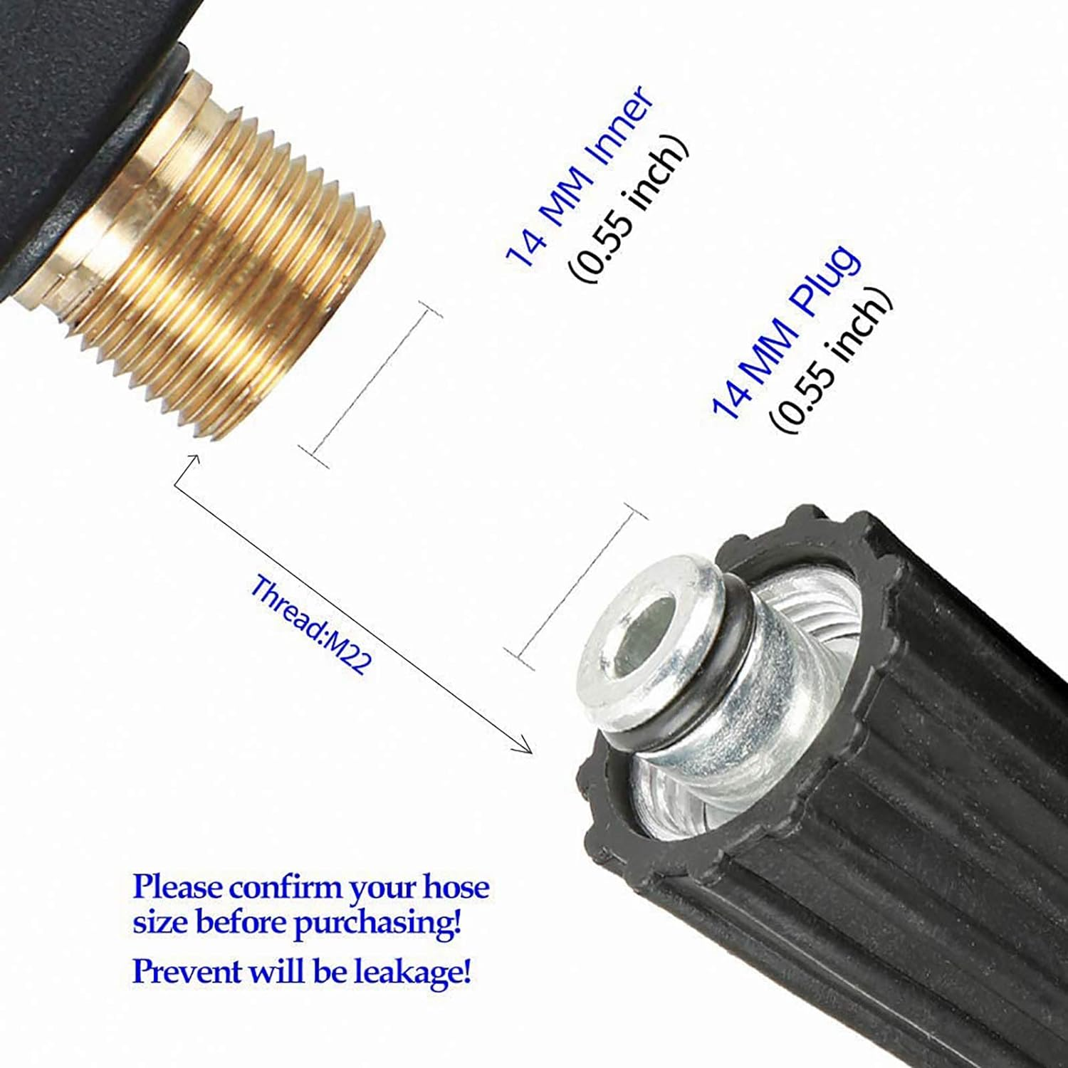 Sooprinse High Pressure Washer Gun,3000 PSI Max with 5 Color Quick Connect Nozzles M22 Hose Connector 3.0 TIP image number 1