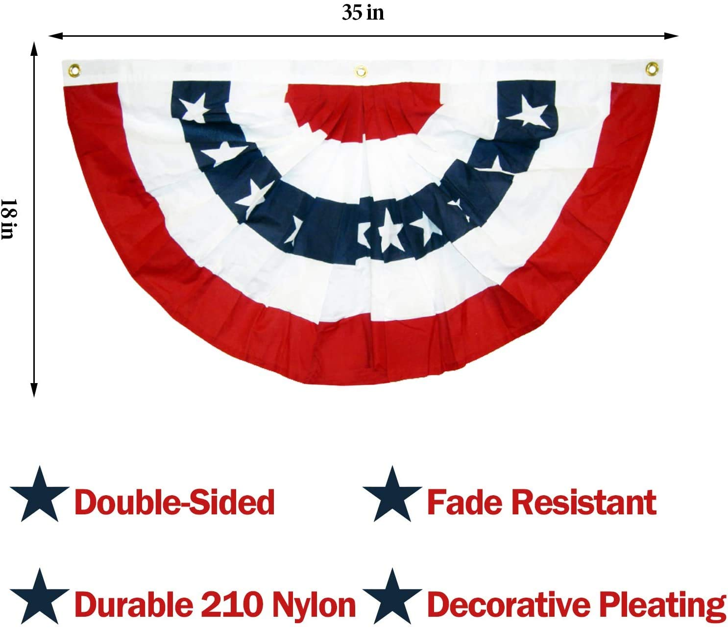 Ebaokuup 10PCS USA Patriotic Pleated Fan, 3X1.5Ft American Bunting Banner, Stars and Stripes Flag for Memorial Day and 4Th of July image number 1