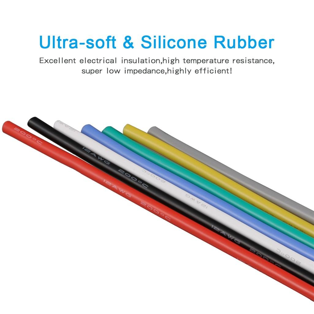 BNTECHGO 12 Gauge Silicone Wire Kit Ultra Flexible 7 Color High Resistant 600V 200 Deg C Silicone Rubber Insulation 12 AWG Silicone Wire 680 Strands of Tinned Copper Wire Stranded Wire Cable image number 2