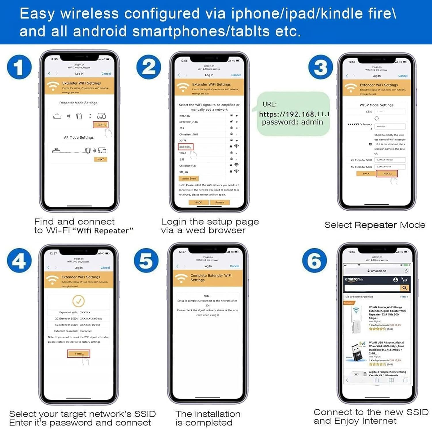Wifi Extender, Signal Booster up to 5000Sq. Ft and 50+ Devices, Long Range Amplifier with Ethernet Port, Wifi Range Extender, Wireless Internet Repeater, 1-Key Setup, Access Point AU Plug image number 1