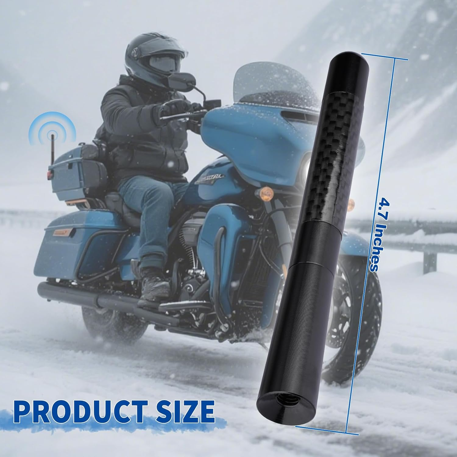 Carbon Fiber Motorcycles Antenna for 1989-2025 Road King Softail Touring Street Glide Road Glide Fat Boy Electra Glide Tour Ultra Classic Motorcycles Radio Antenna Mast Replacement(1-Pack) image number 5