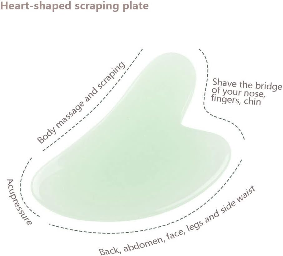 Jade Roller and Gua Sha Set, Face Eyes Neck Face Massager for Skin, for Eye Puffiness, Skin Tightening, anti Aging, Rejuvenate Face, Face Massager for Slimming and Firming (Green) image number 1