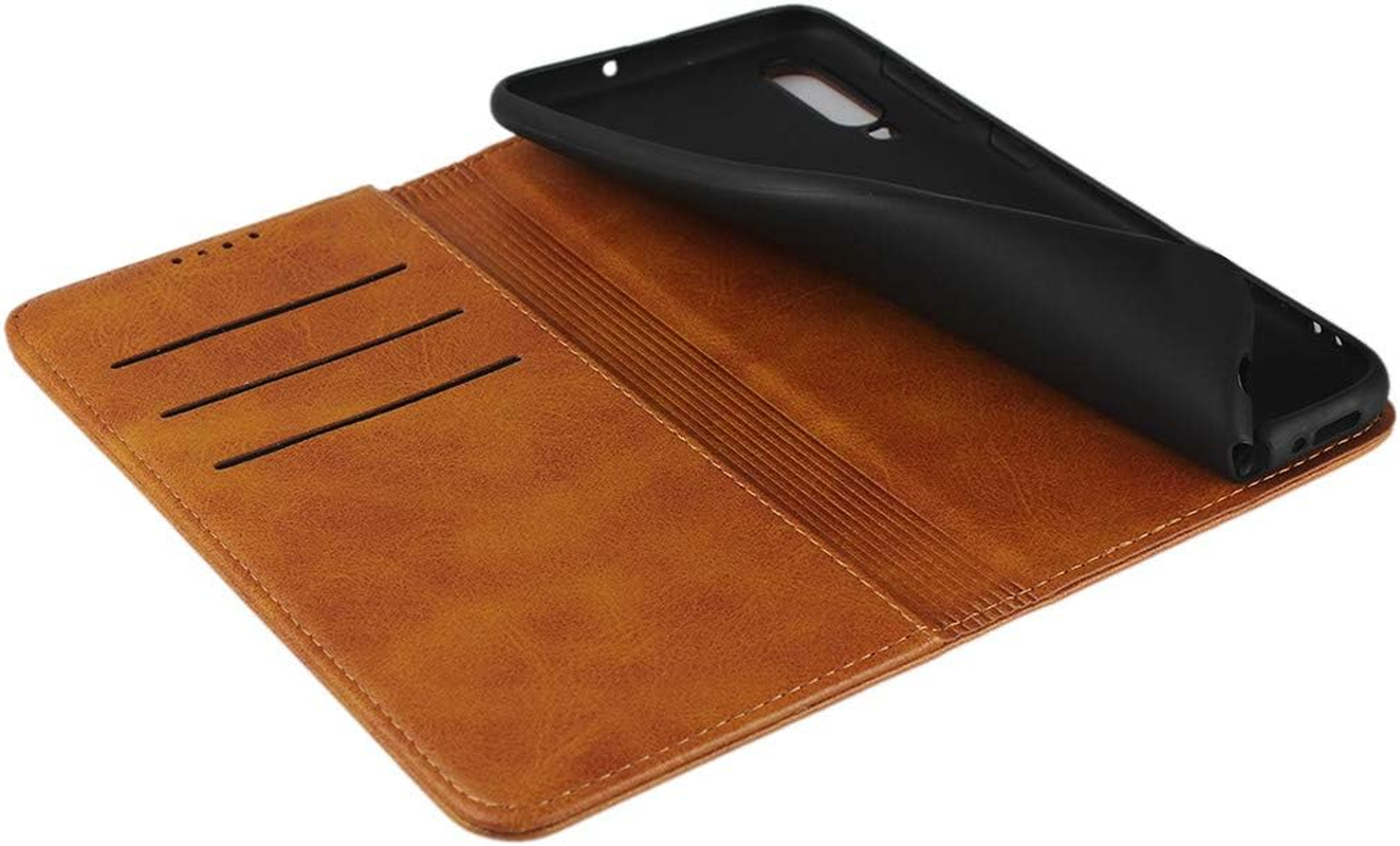 Cavor for Samsung Galaxy A50 Case Cowhide Pattern PU Leather Cases Flip Magnetic Kickstand Book Wallet Cover Phone Case with Card Slots(6.4") -Light Brown image number 2