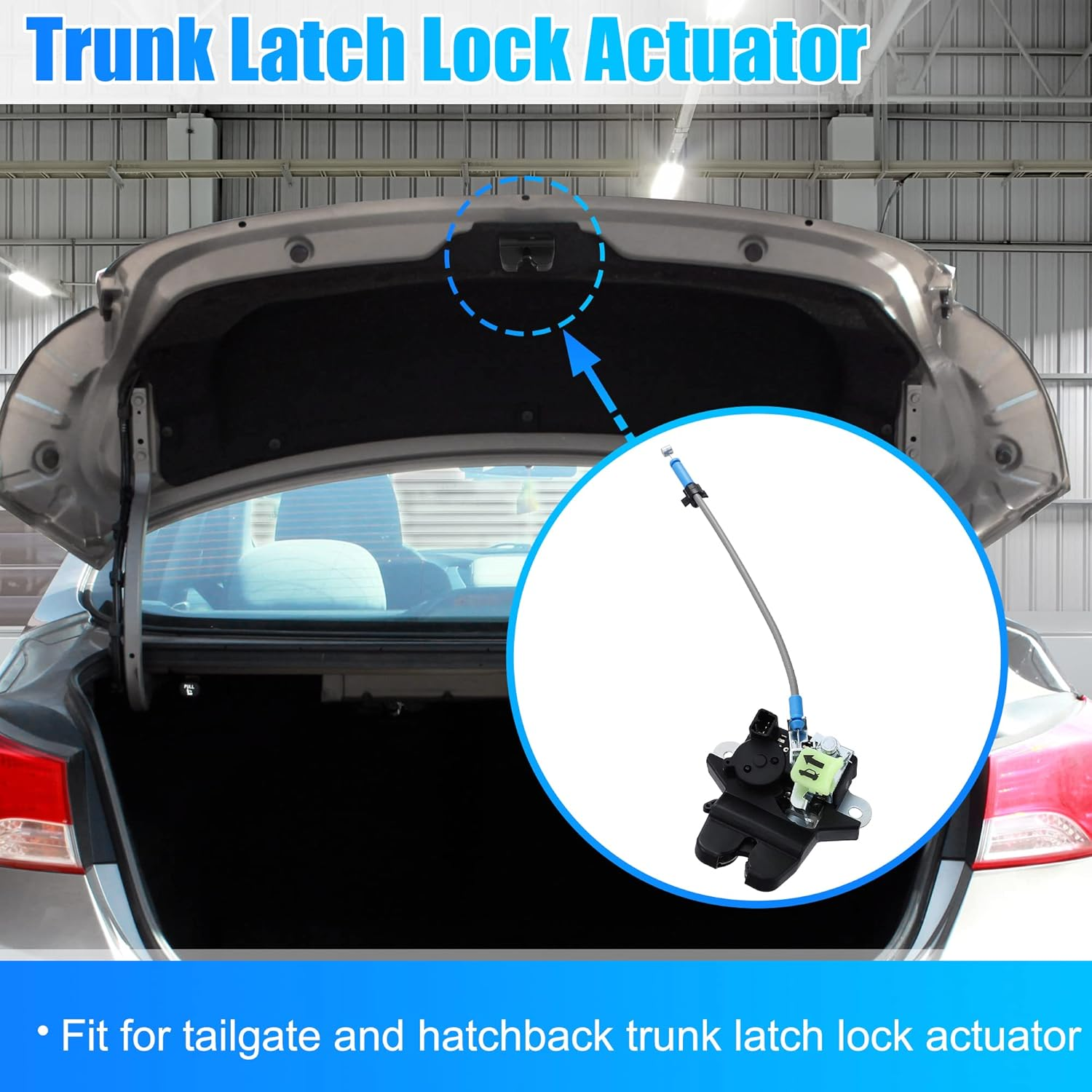 X AUTOHAUX Trunk Latch Lock Actuator 81230-C1010 for Hyundai Sonata 2015-2017 with Cable Rod Remote Trunk Tailgate Door Latch Lock Actuator Motor Rear Trunk Lid Lock Latch Actuator image number 4