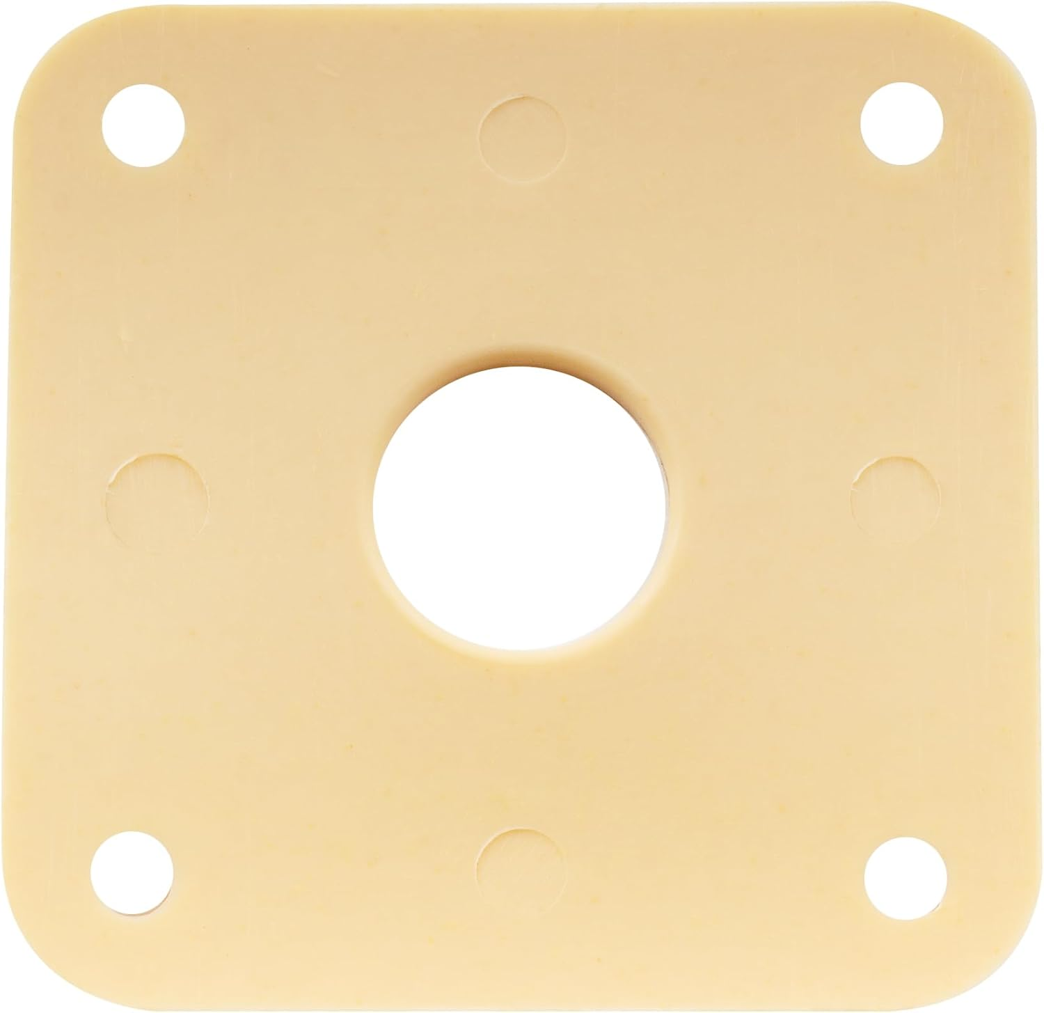 Musiclily Pro Plastic Curved Jack Plate Square Jackplate for G Style Epiphone Les Paul Guitar, Cream (Set of 2) image number 4