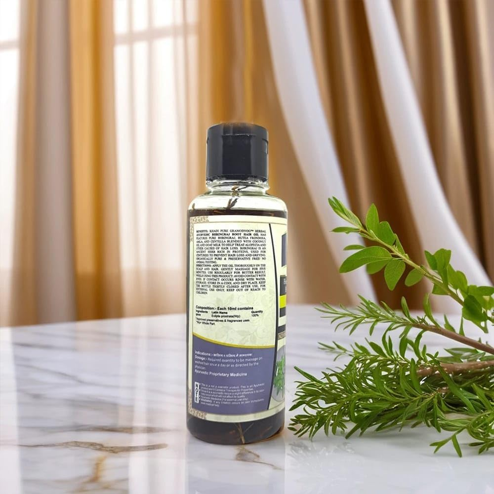 Khadi Pure Bhringraj Root Sls & Onion(Small) Hair Oil, 210 Ml (Pack of 2) image number 4