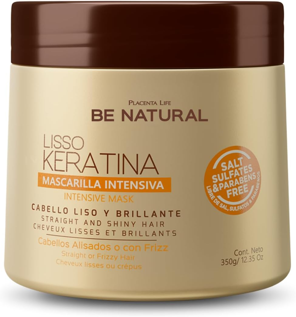 Placenta Life Be Natural Lisso Keratina Mask for Straight and Shiny Hair - 350 Ml/11.83 Fl.Oz. image number 2