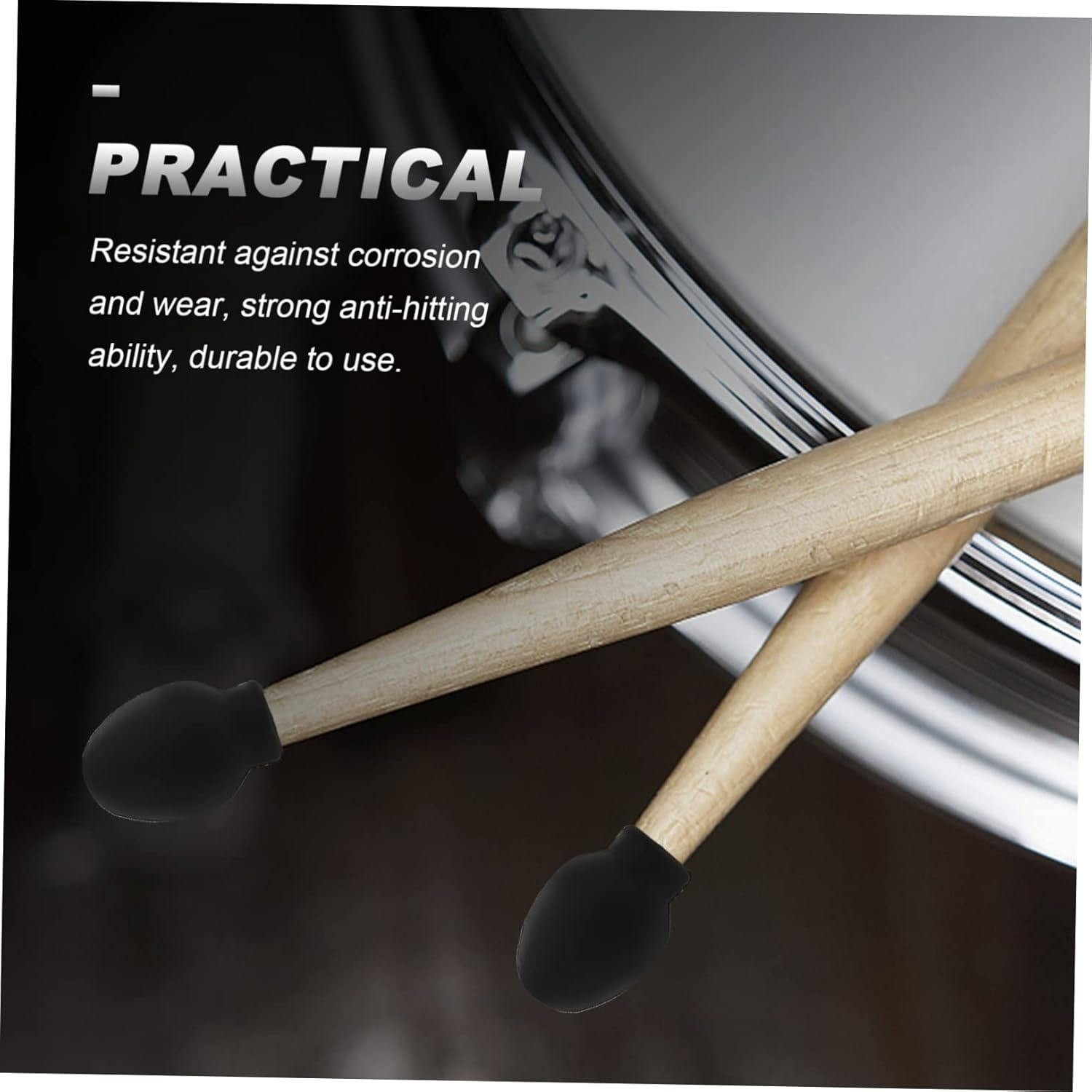Yardwe 8Pcs Replacement Drum Practice Tip Silent and Shock-Absorbing Silicone for Anywhere Practice Random Color image number 5