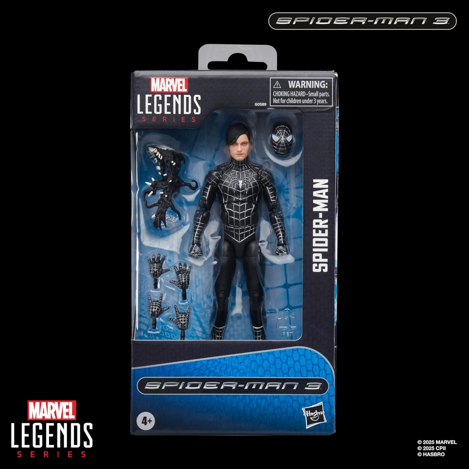 Marvel Legends Series Spider-Man, Spider-Man 3 Collectible 6 Inch Action Figure with Spider-Man Symbiote Accessories