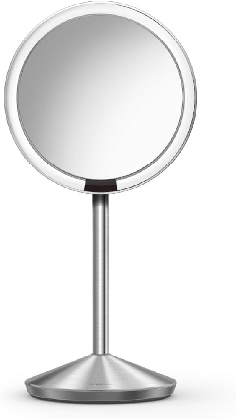 Simplehuman 5 Inch Sensor Mirror, Lighted Makeup Mirror, 10X Magnification