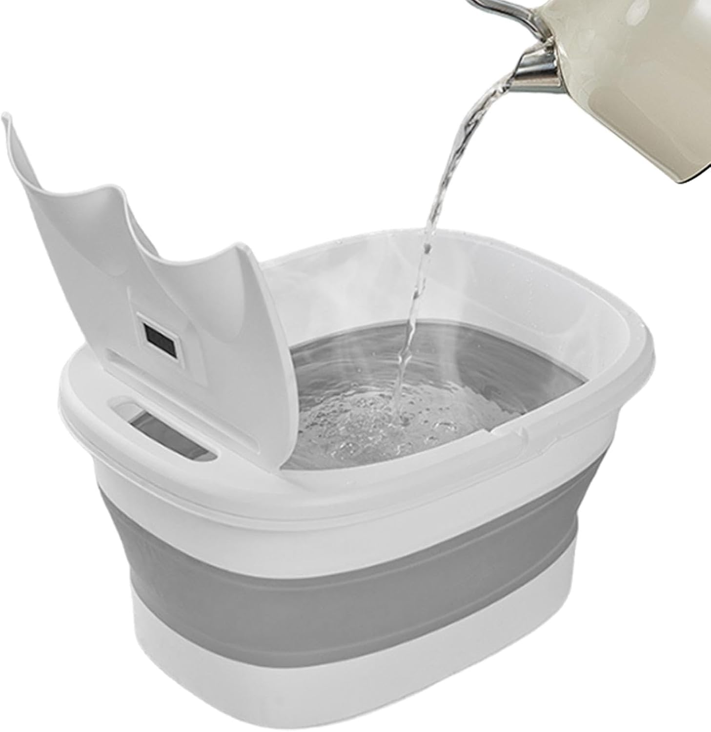 Portable Bucket Foot Bath, Lid Included Foot Spa Soak, Foldable Design Feet Bath Basin, Multifunctional Use Foldable Massage Basin 17.32X12.99X9.45 Inches for Women Men 1 Pack