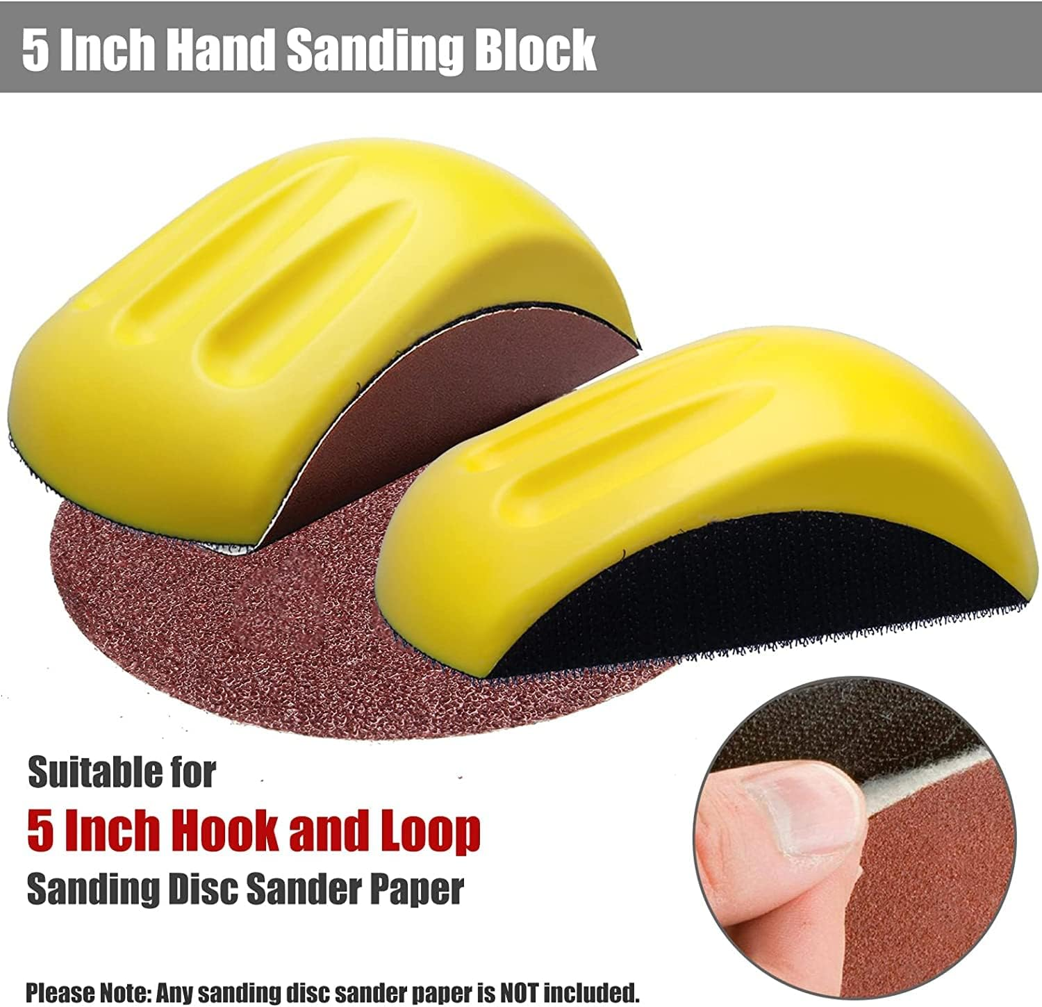 2Pcs Mouse Hand Sanding Pad Hook and Loop Sanding Block,Sanding Mouse Hand Sander Blocks,Hand Sanding Blocks,Hook Loop Sanding Block Foam Hand Sander Backing Pads,Hook and Loop Hand Sanding Block image number 2