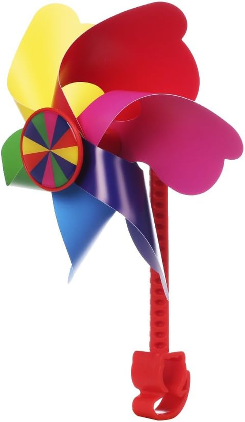 Bike Handlebar Pinwheel for Kids, Mini-Factory Bike Accessory Decoration Wind Spinner for Kid'S Bicycle (Rainbow Stripes) image number 1