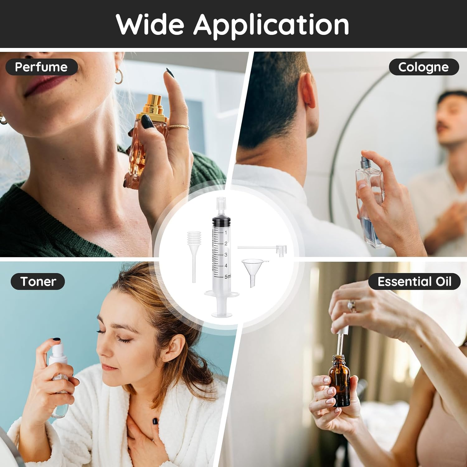 Segbeauty 5Ml Perfume Refill Tool Kit, 8Pcs Plastic Clear Perfume Dispenser Transfer Tool Set, Perfume Funnel Cosmetic Dispenser Pump Transfer Tool for Travel Refillable Perfume Atomizer Refill Tool image number 4