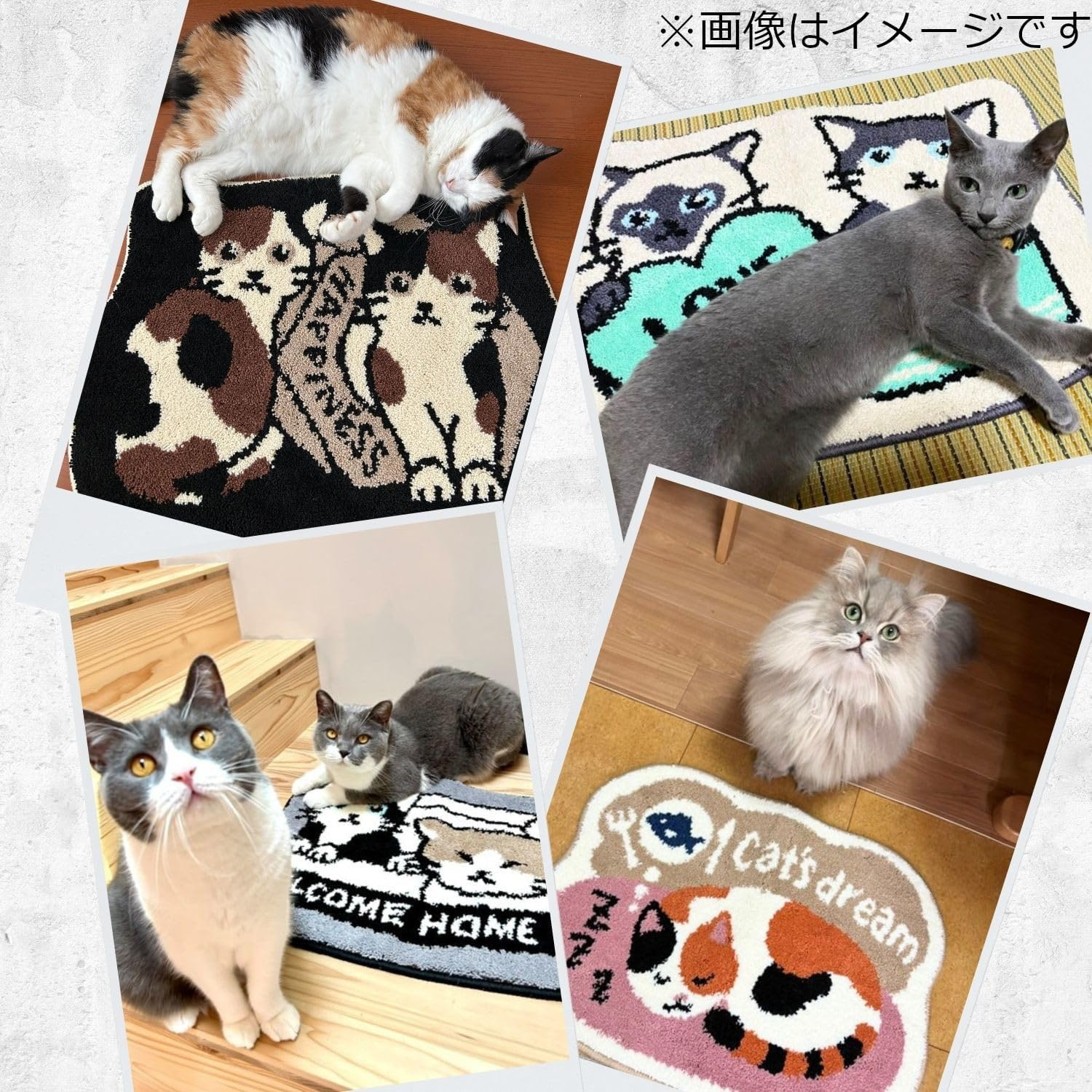 Kakiuchi Multi Mat, Cat Triffle Cat, Width 23.6 X Depth 17.7 X Height 0.5 Inches (60 X 45 X 1.3 Cm), Black, Interior Mat, Antibacterial Treatment, Anti-Slip, Cute image number 5