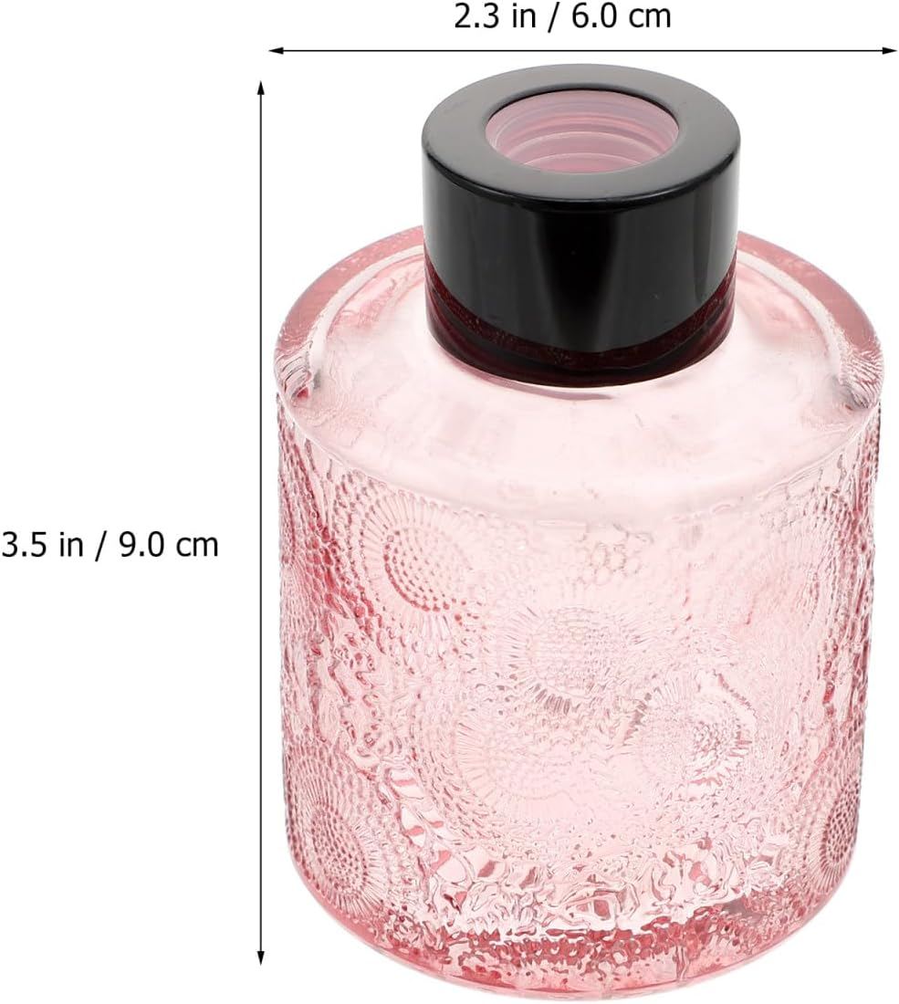 Operitacx 4Pcs Glass Diffuser Bottles Set of 4, 3.5 Height 100ML, Small Bottle Shape, Diffuser Jars for Home Fragrance (White, Pink, Grey, Purple) image number 4