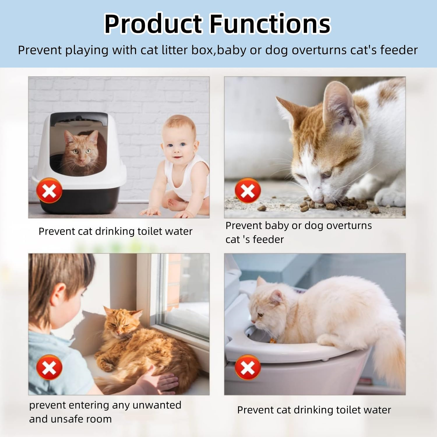 2PCS Cat Door Holder Latch, 5 Way Adjustable Cat Door, Indoor Interior Lock Strap Flex Latch Strap, Easy Way Cat Door Stopper to Let'S Cats in and Keeps Dogs Out of Litter & Food & Child Protection image number 5