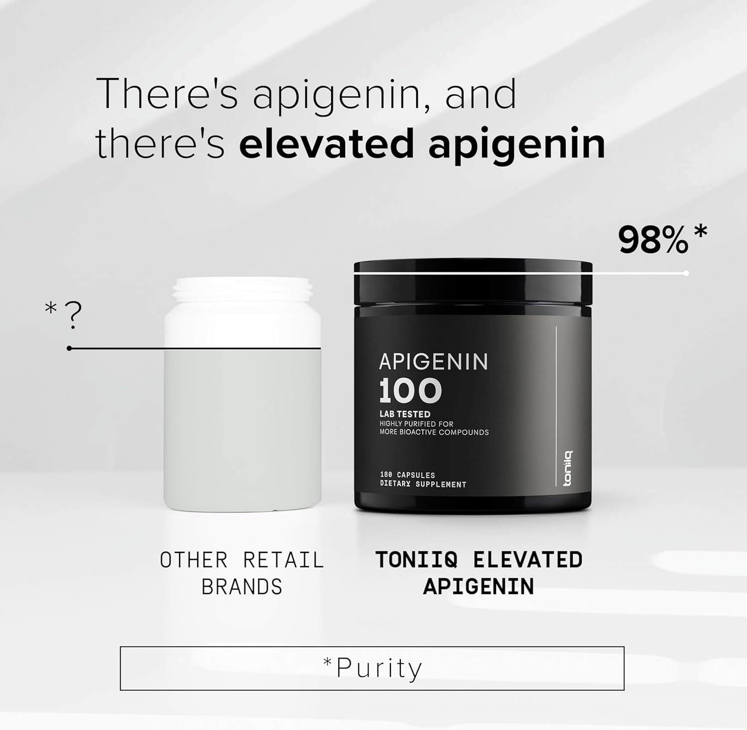 Ultra High Strength Apigenin - 100Mg Concentrated Formula - 98%+ Highly Purified and Highly Bioavailable - 180 Vegetarian Capsules image number 1