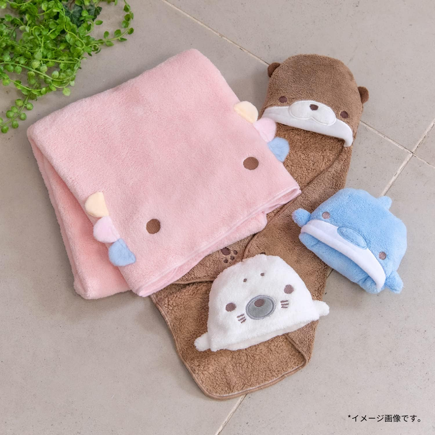 Liv Heart 17813-61 Hair Cap, Animal Towel, Dolphin (Total Length: Approx. 8.7 Inches (22 Cm), Absorbent, Quick Drying, Soft