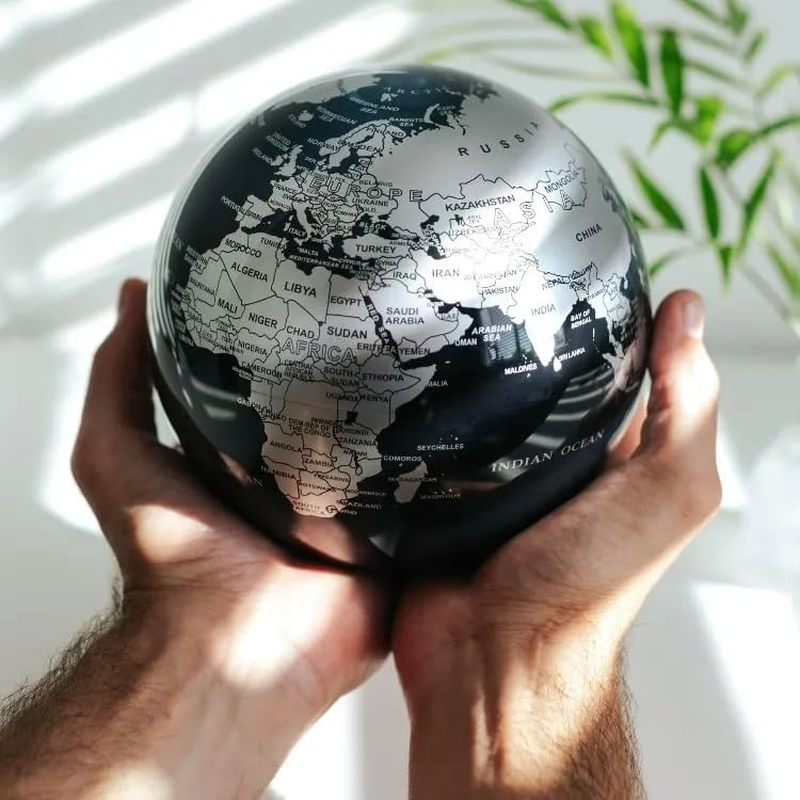 MOVA Silver and Black Metallic Globe4.5" - 4.5" image number 5