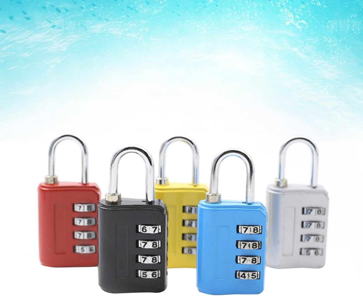 Baluue 5Pcs Zinc Alloy 4-Digit Combination Padlocks for Luggage Suitcase Gym Locker Travel Backpack Cabinet Locks image number 6