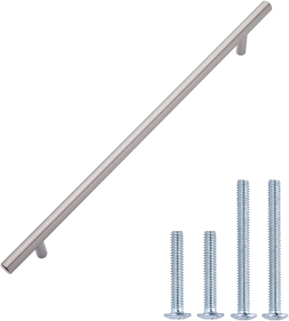 Amazon Basics Euro Bar Cabinet Handle (9.52Mm Diameter), 25.4Cm Length (19.05Cm Hole Center), Flat Black, 10-Pack