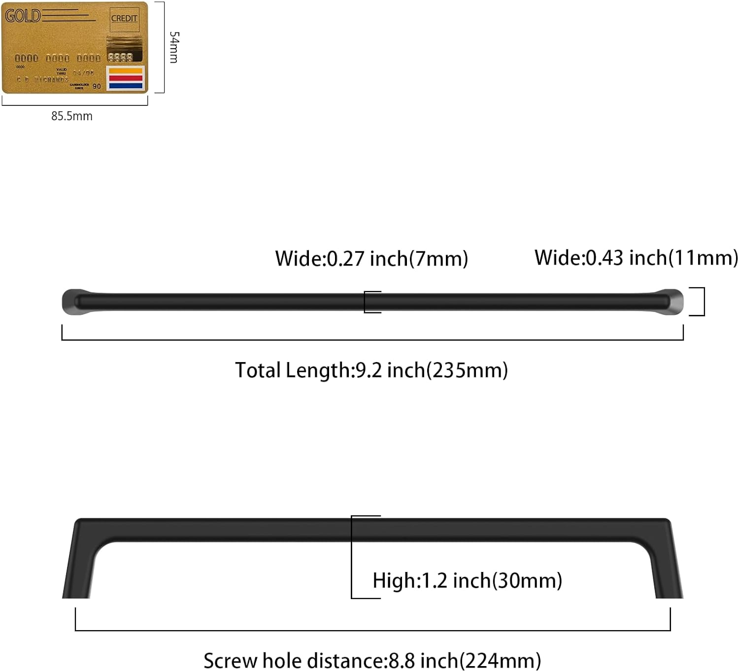 Coinkoly 10 Pack 8-4/5"(224Mm) Matte Black Cabinet Pulls Black Kitchen Cabinet Handles Dresser Drawer Pulls Cupboard Hardware for Cabinets image number 7