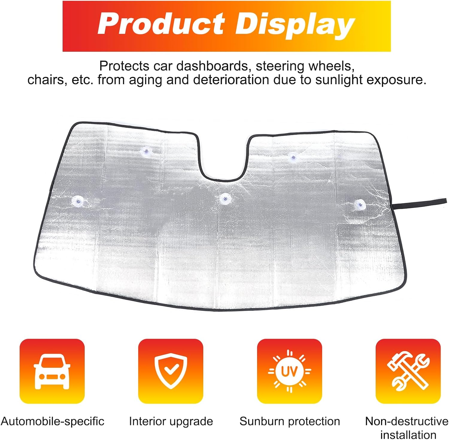 Windscreen Sun Shade Compatible with H*Onda CRV 2023-2025 Accessories | Reflective Windshield Cover Window Shade | UV & Heat Blocking Cover (Aluminum Foil) image number 3