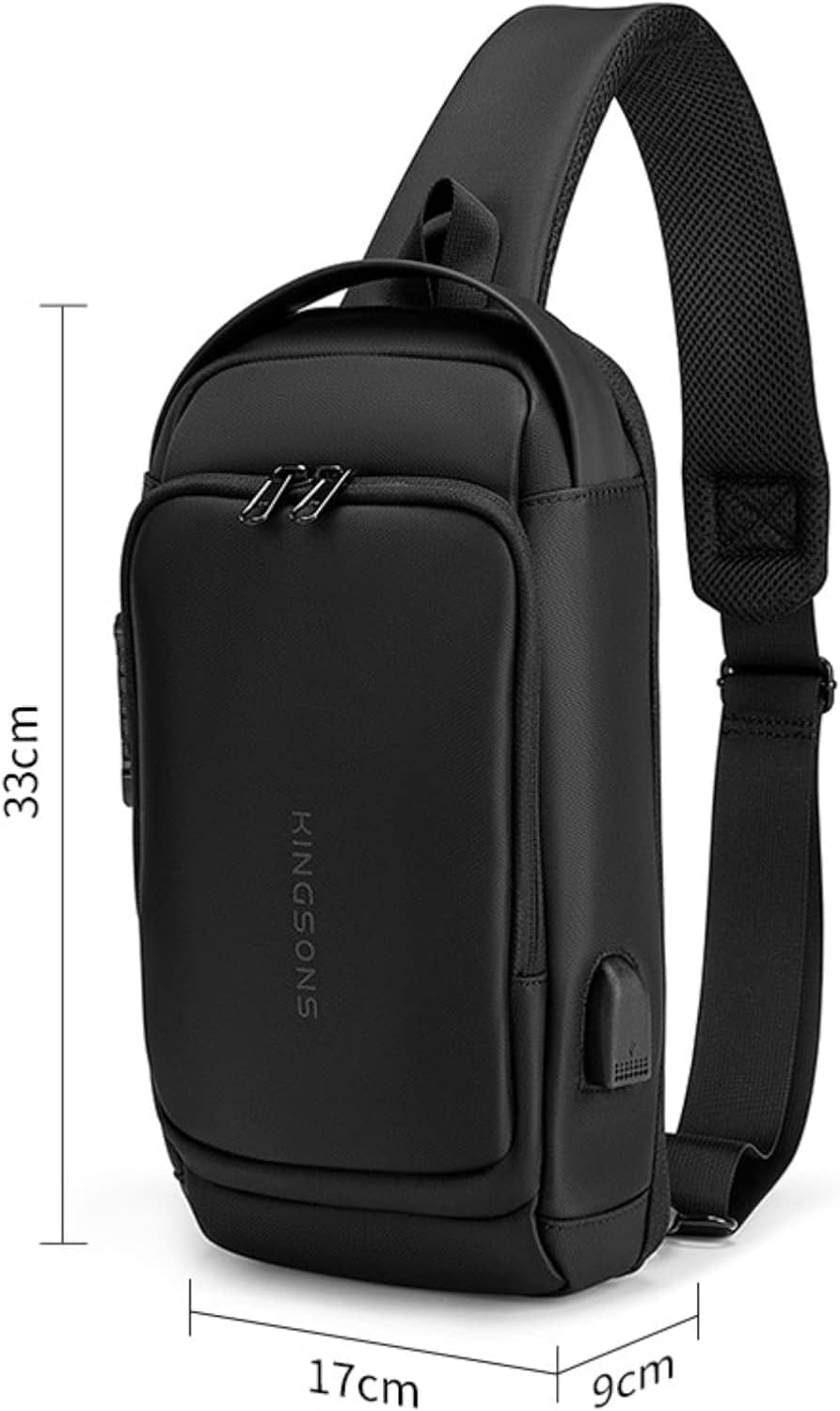 KINGSONS Sling Crossbody Bag Anti-Theft Chest Shoulder Backpack for Men Waterproof Minimalist Casual Daypack for Travel Gym - Ks3211 image number 7