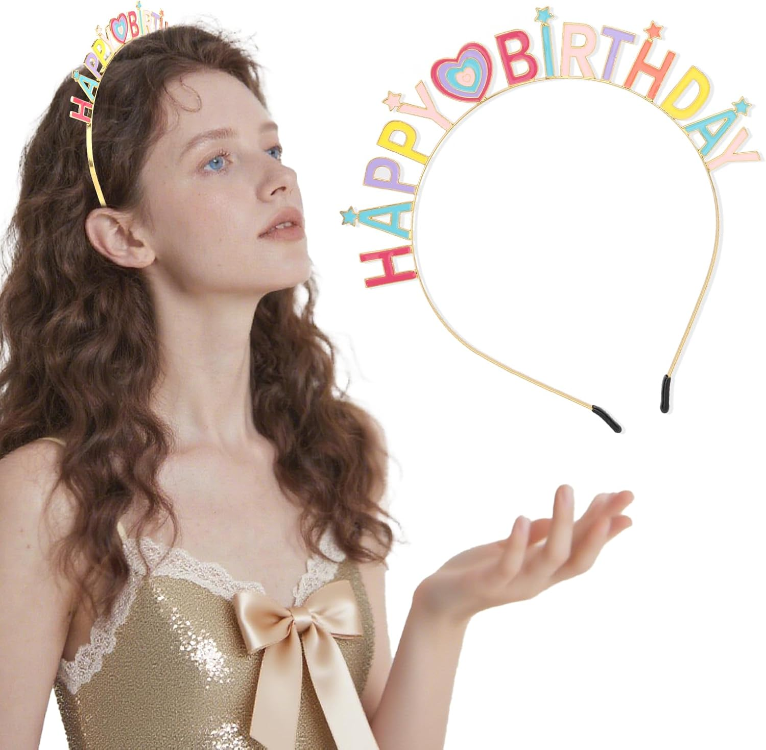 Srotmirw Hair Rings for Women, 1 Piece Birthday Headband for Girls, Hair Accessories image number 3