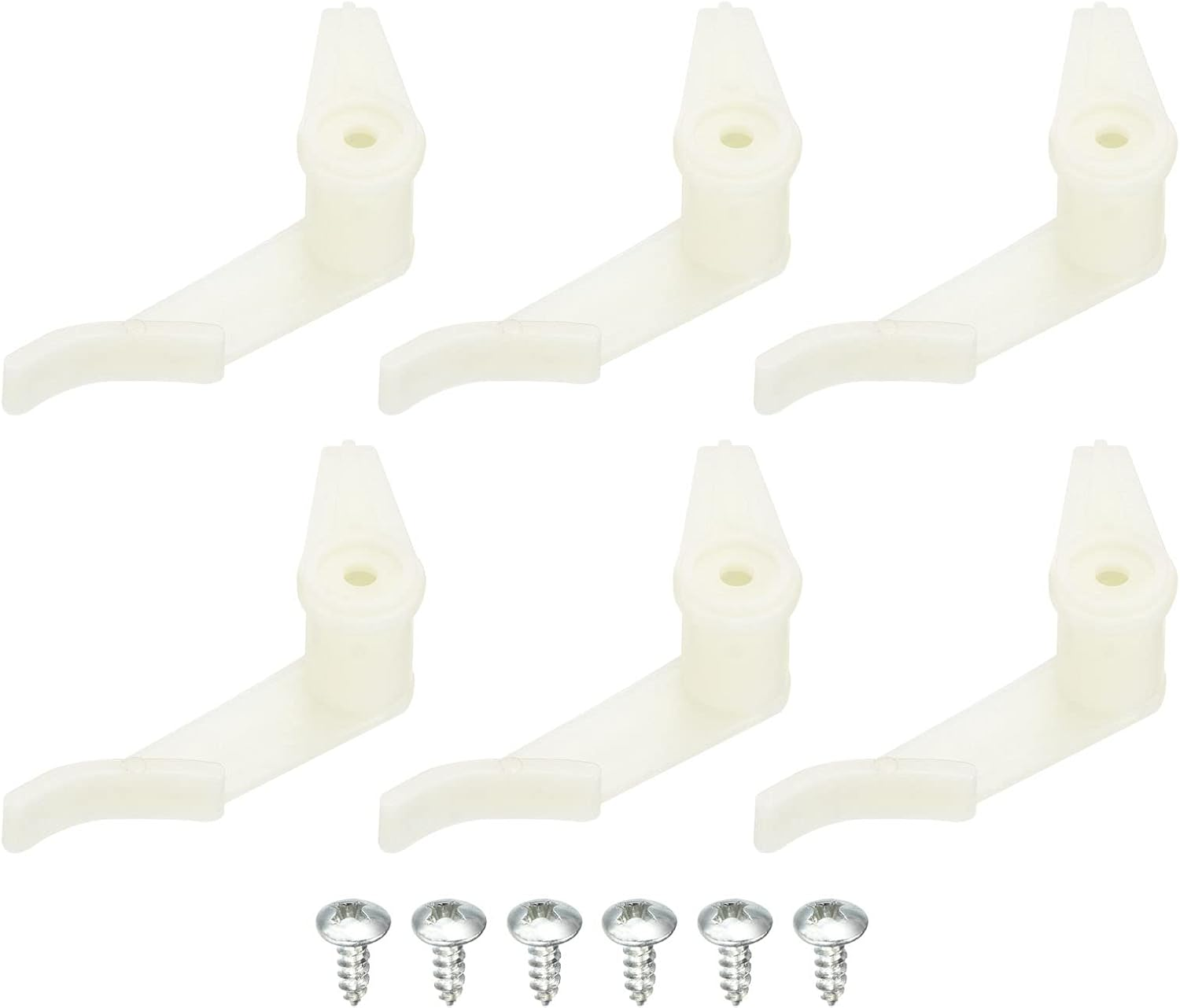 Uxcell 3.5Mm Lamp Shade Clips for Ceiling Flush Mount, 6 Pair Fixed Buckle Light Fixture Accessories ABS Plastic White image number 2