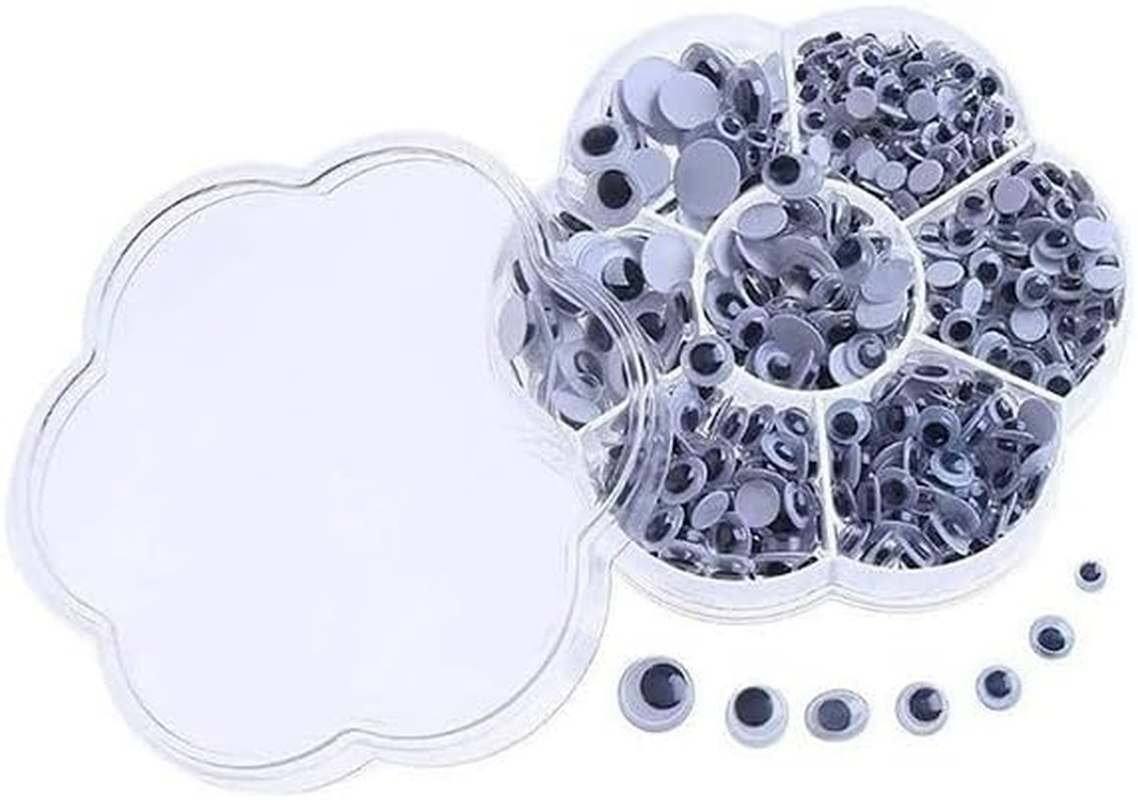 AIMALL 700X Premium Google Googly Eyes with Adhesive Back, Joggle Moveable Black Eye Wiggly Craft Stick on Adhesive - Perfect for Kids and Holiday Decorations image number 1