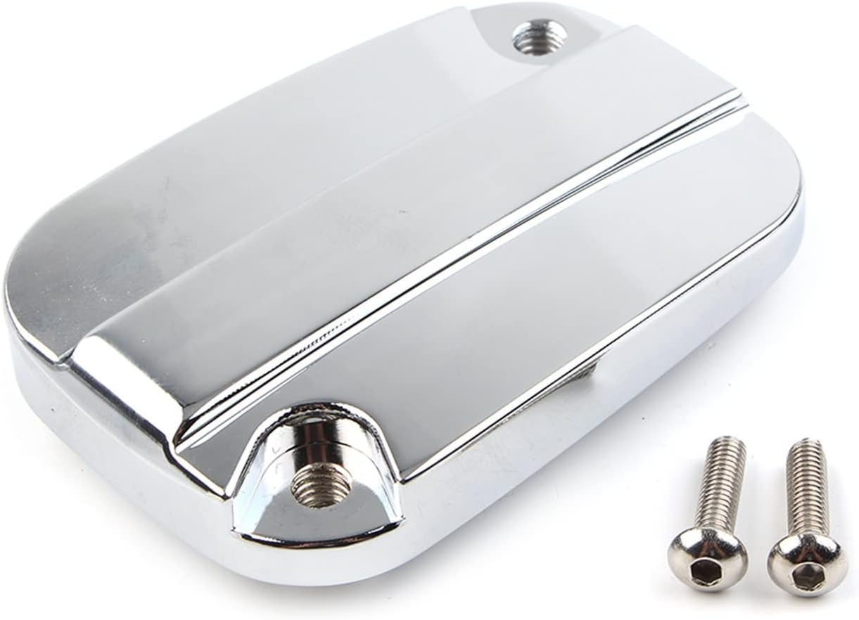 Jfqm Chrome Front Brake Master Cylinder Cover Cap Fit for Harley Touring 08-Later Trike 2009 2010 2011 2012 2013 Motorcycle Accessory