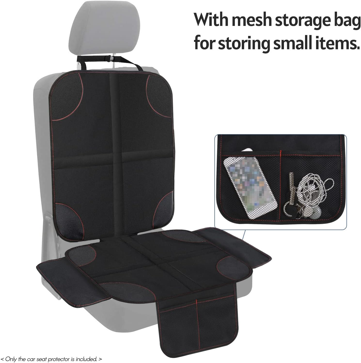 RAYWE Baby Car Seat Protector Slip-Proof Wear-Resistant Back Seat Cover Mat with Organizer Pocket