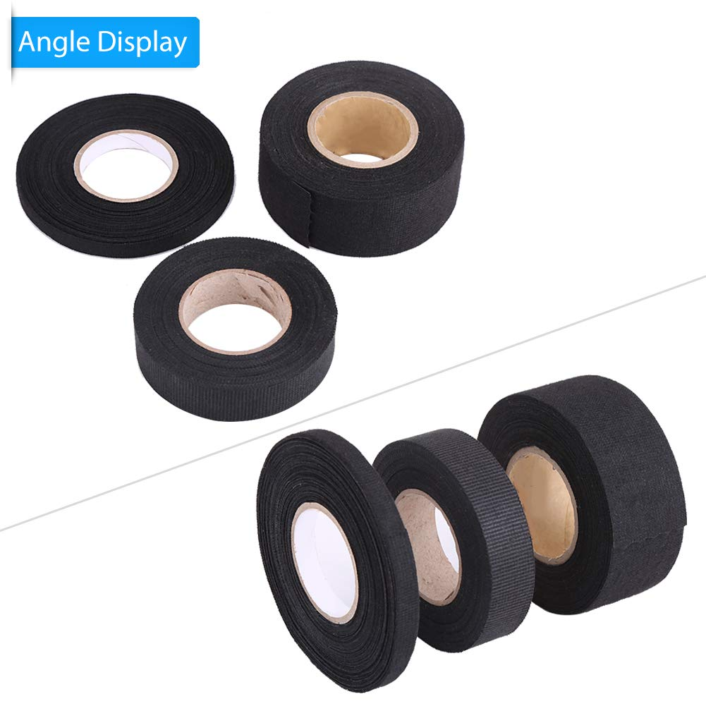 Black Electrical Tape, Automotive Wiring Harness Tape, Self Adhesive Wire Loom Tape, Heat Resistant Tape for Protection Insulation Cable Fixed(32Mm*15M) image number 5