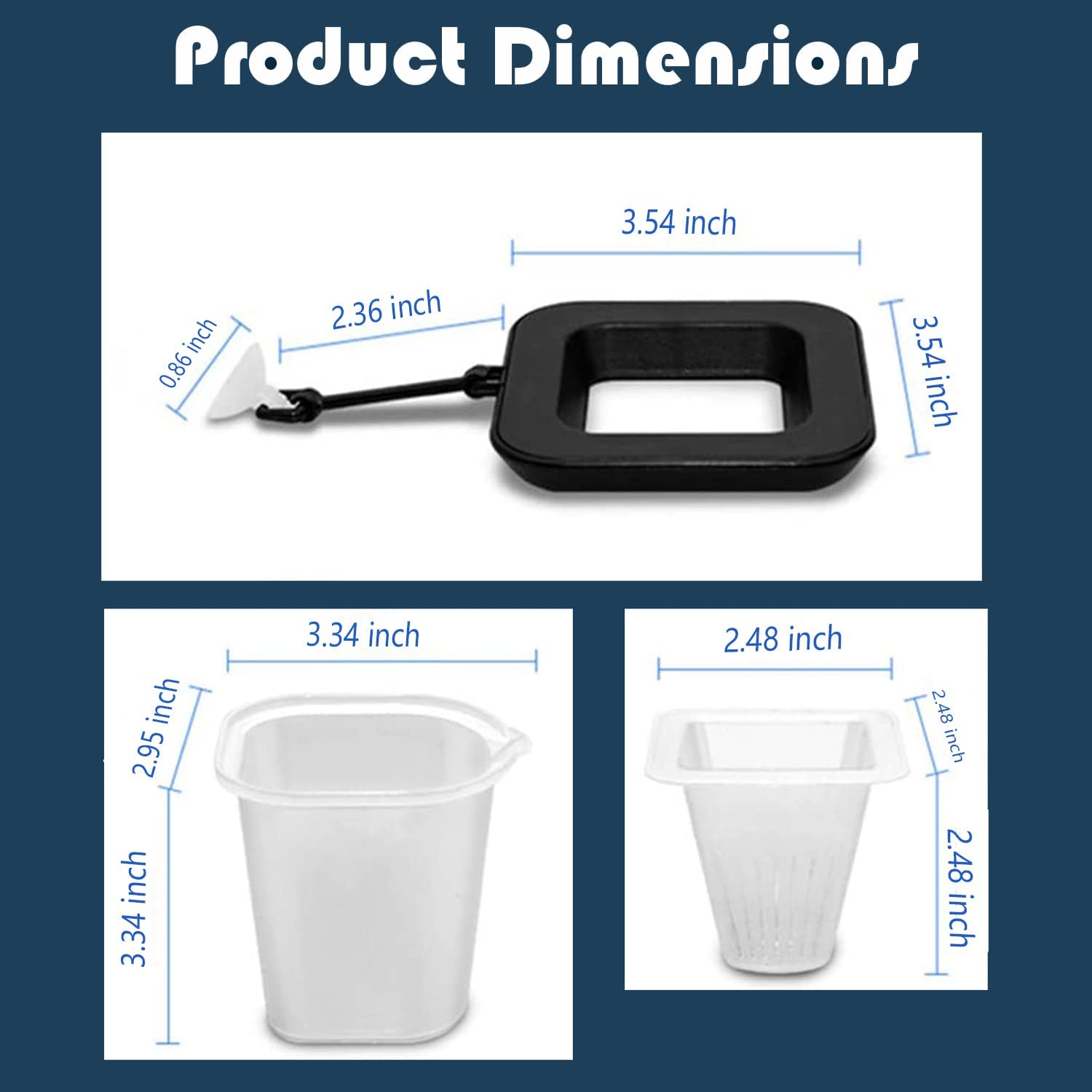 FLOURITHING Multi-Function Fish Feeder Ring Set Aquarium Fish Tank Live Red Worm Food Feeder Plant Cone Cup Feed Thaw Measuring Cup Shape Basket for Feeding Feeding Fish Aquatic Pet for Betta - Blue image number 7