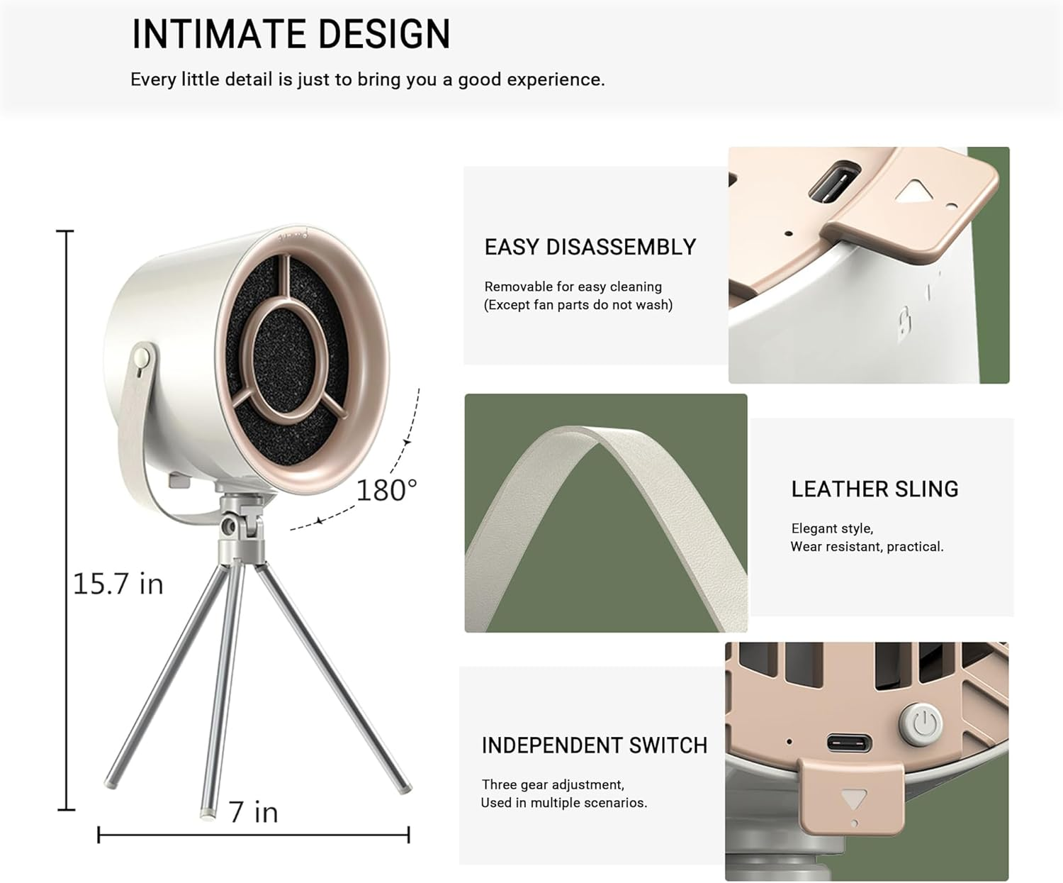 GRODLEN 3-Speed Desktop Portable Kitchen Exhaust Fan Stove Air Range Hood Smoke Filter Extractor Purifier for Cooking BBQ (White) image number 1